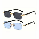 Rimless Rectangle Sunglasses for Women & Men