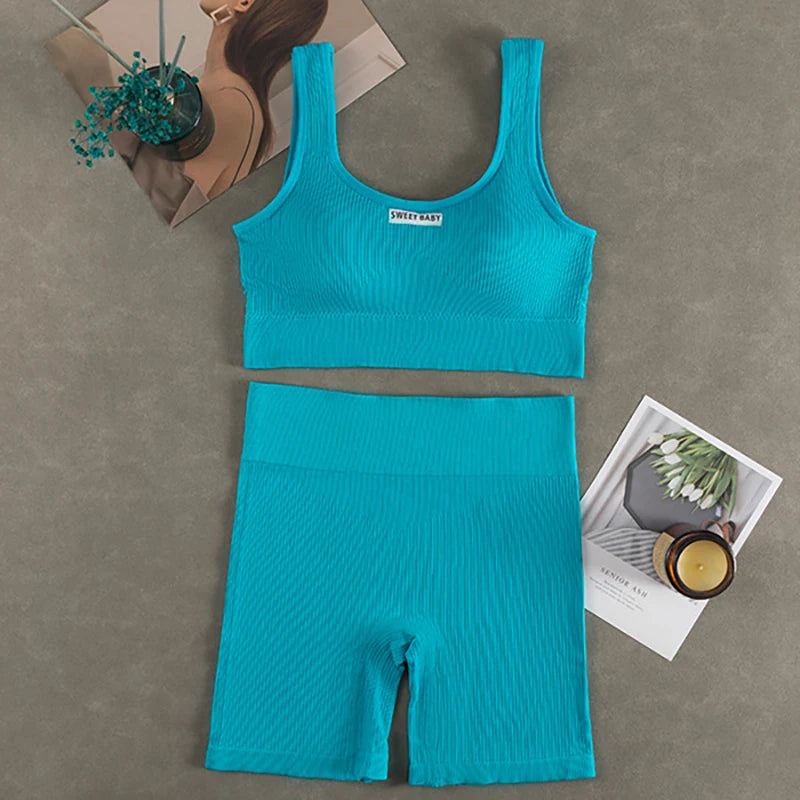 Women’s Deep-V Seamless Yoga Set | USA-Made Premium Workout Suit