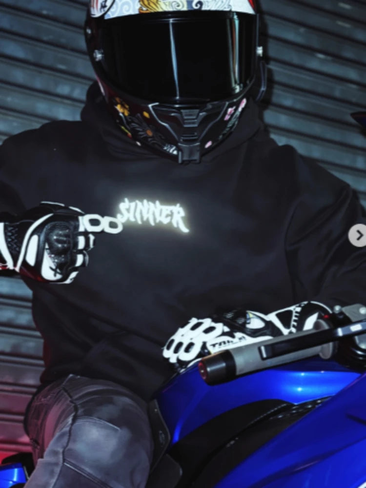 Men's Gothic Letter Print Pullover Hoodie