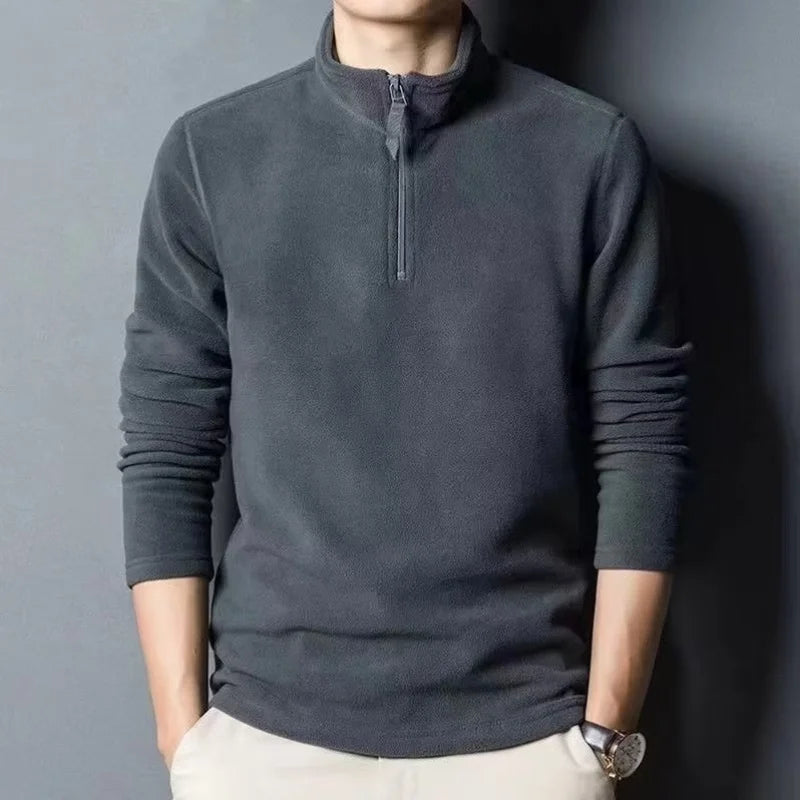 Men’s Fleece Half-Zip Stand-Collar Sweatshirt