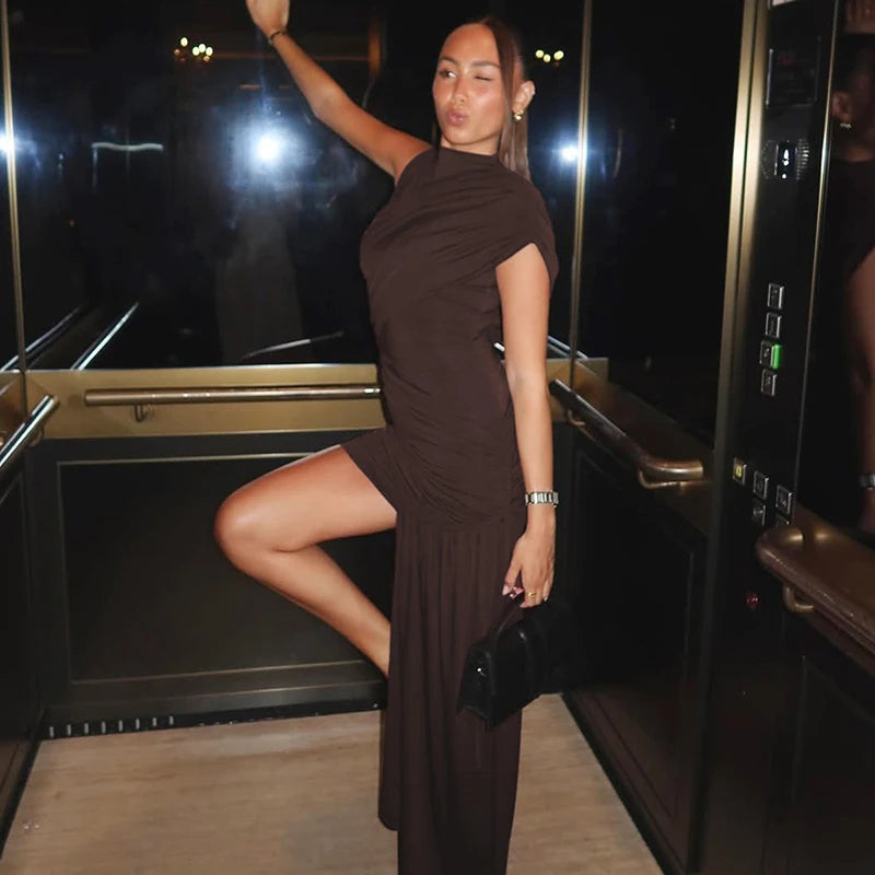 Elegant Ruched Sleeveless Mini Dress