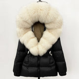 Real Fox Fur Hooded Duck Down Puffer