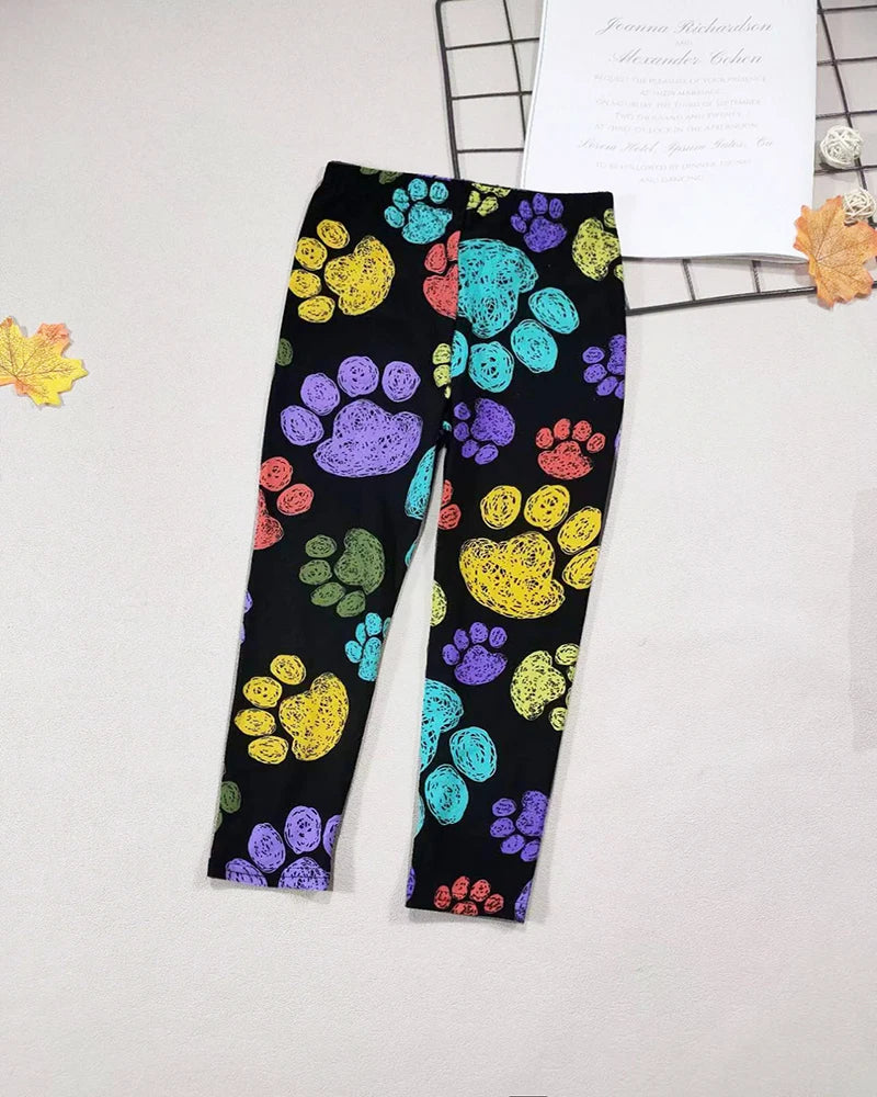 Girls' Floral Cartoon Fashion Leggings