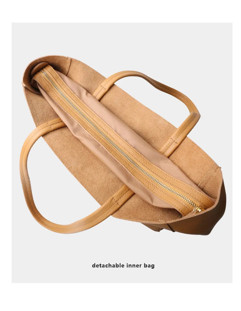 Bag Women 2022 New Summer Genuine Leather Tote Female Casual Fashion Simple Underarm Shoulder Bag Large Capacity Shopper Handbag