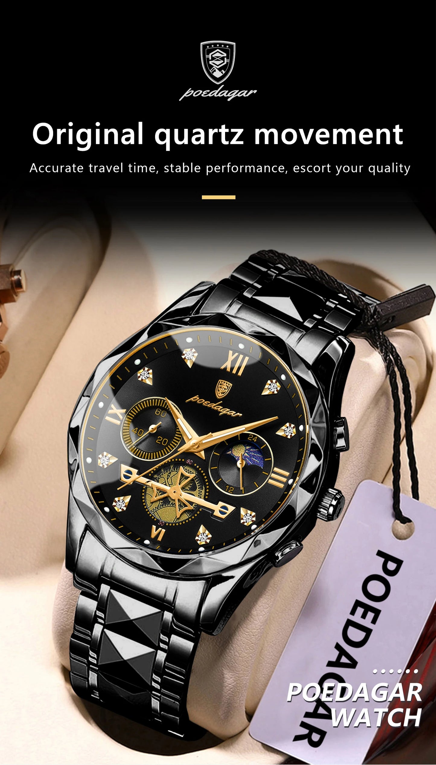POEDAGAR 996 Men's Luxury Chronograph Watch