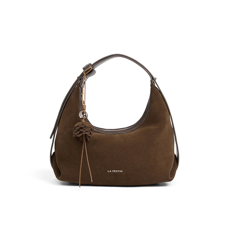 LA FESTIN Original Handbag Women New Shoulder Bags Fashion Half Moon Bag Crossbody Bag Luxury Brand Bags Ladies Leather Bag