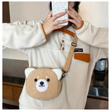 Japanese Style Kawaii Bag Women Cartoon Plush Shoulder Bag for Women New Crossbody Bag Small Phone Purse Bolsa Feminina