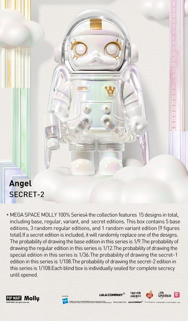 POP MART MEGA SPACE MOLLY 100% Series 4 Blind Box Guess Bag Mystery Box Toys Doll Cute Figure Desktop Ornaments