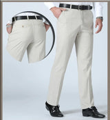 Men's Cotton Straight-Leg Casual Trousers
