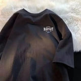Men's Oversized Cotton Vintage Letter Print T-Shirt
