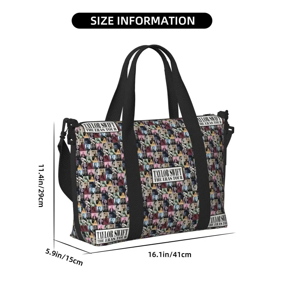 Custom The Eras Tour 1989 Taylor's Swift's American Pop Singer Tote Bag Women Large Capacity Beach Gym Travel Bags
