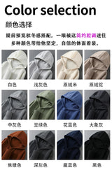 DjzDsm Autumn Winter Men's Sweater 100% Merino Wool Thick Hooded Pullover Soft Knitwear Casual Comfort Wool Clothing Tops