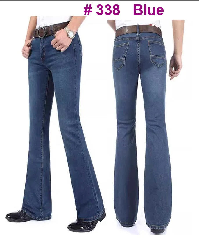 Men's Mid-Rise Flare Jeans | Slim Fit Denim Trousers