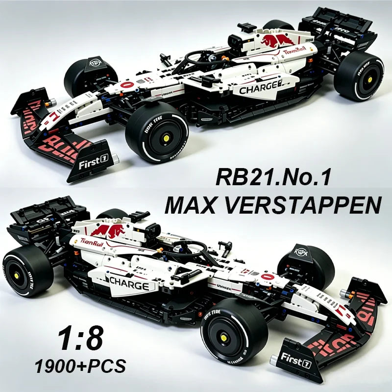 2026 NEW MK6025 Technical Classic Performance 1900+Pcs RB21 White Sports Car Building Blocks MOC DIY Assembly Model Boy Toy Gift