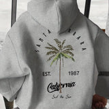 Unisex Palm Leaf Print Pullover Hoodie