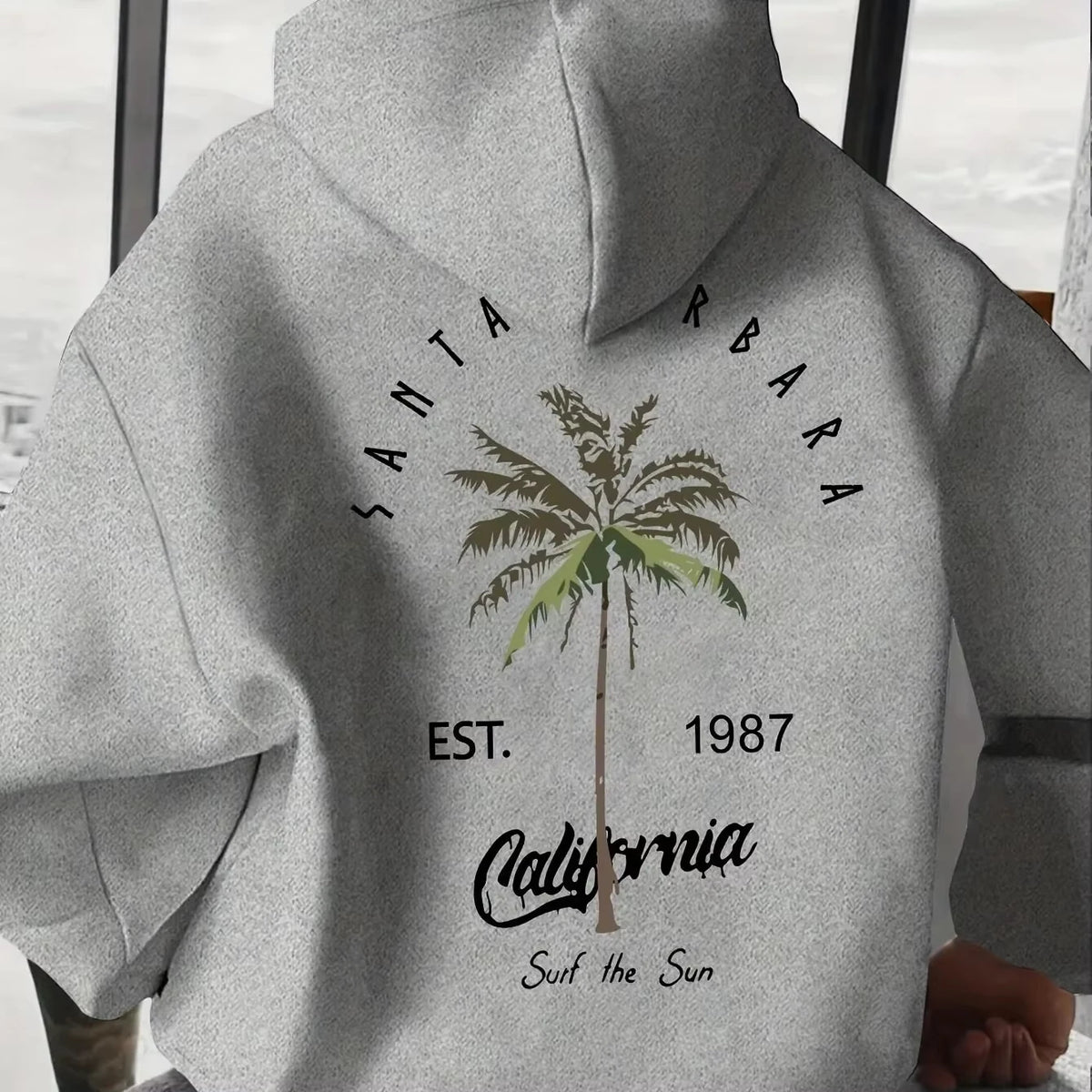Unisex Palm Leaf Print Pullover Hoodie