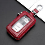 Portable Keychain Wallet for Men Women Large-Capacity Double Zipper Key Pouch Bag Suede Leather Key Case Unisex Coin Purse