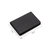 Dropshipping Custom Name Genuine Leather Men Women Business Card Holder Bifold Credit Card Case With ID Window