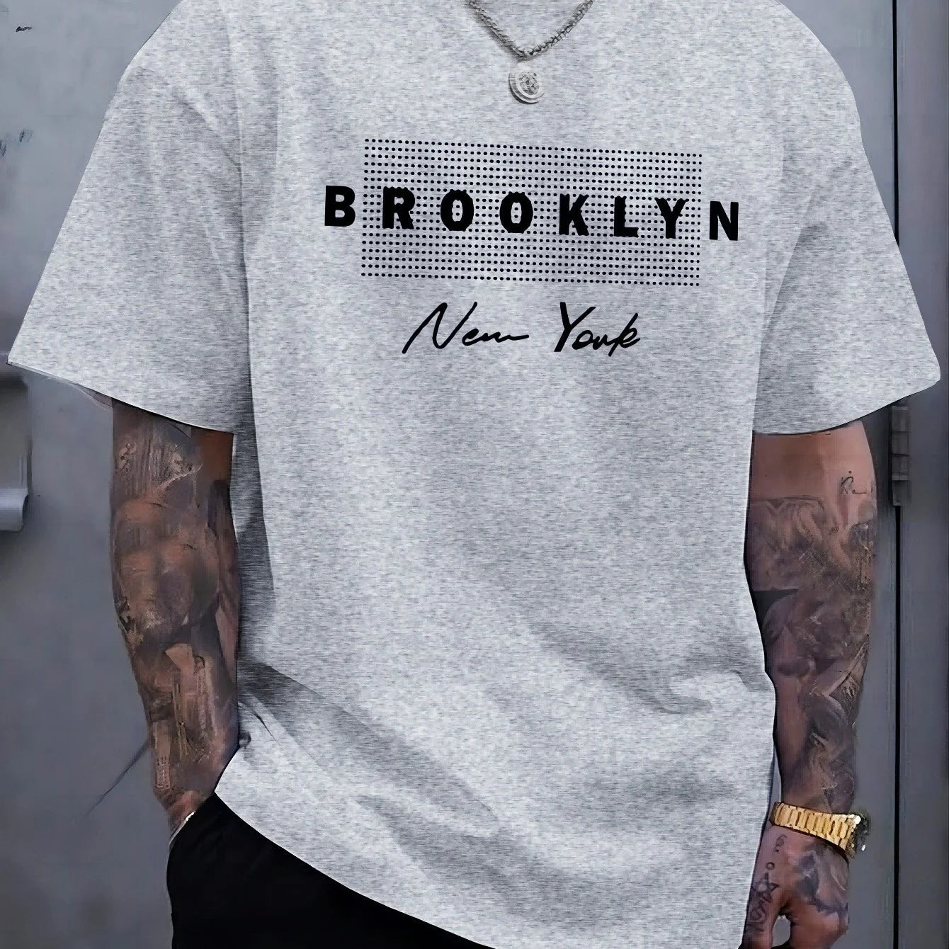 Men's Brooklyn NY Graphic Cotton T-Shirt - Relaxed Fit