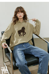 Women's Embroidered Relaxed-Fit Hoodie