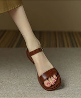 Women's Low-Heel Buckle Strap Sandals