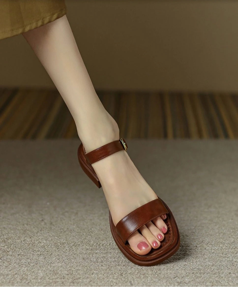 Women's Low-Heel Buckle Strap Sandals
