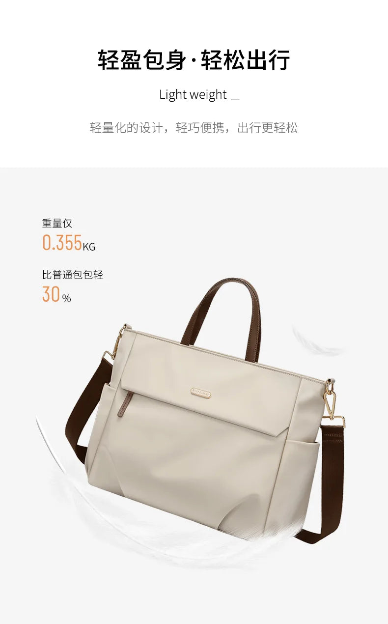 GOLF Women Business Handbag Briefcase Laptop Bag 15 Inch Waterproof Work Office Bag for Ladies Commuter Shoulder Bags Computer