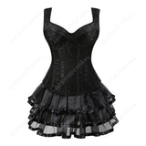 Women's Corset Dress with Straps & Lace | Plus Size Bustier Set