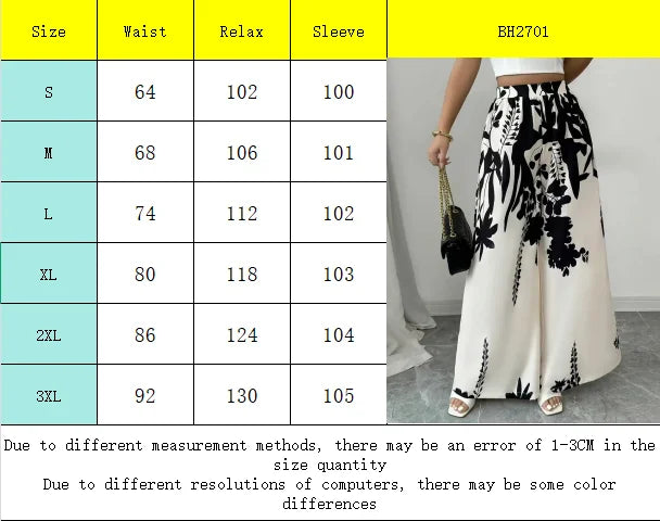 Women's Tropical Print Wide-Leg Pants