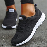 Women's Canvas Lace-Up Flat Casual Sneakers