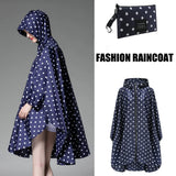 Women's Elegant Waterproof Poncho Raincoat – All Sizes