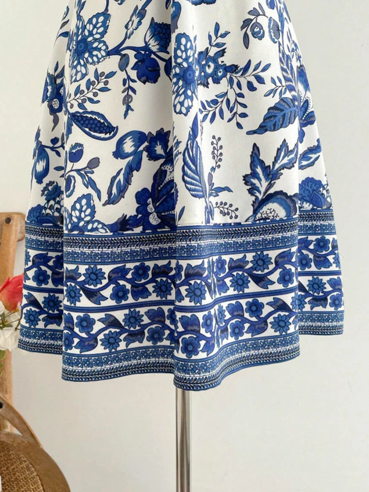 Semalam Romantic Floral Print Strapless Summer Beach Dress
