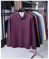 Premium Cotton Embroidered Long Sleeve Polo Shirt