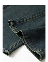 TOYOUTH Women Stretch Jeans 2025 Winter New Slightly Flared Mid-low Waist Slim Fitting Slimming Warm Fleece-lined Long Pants