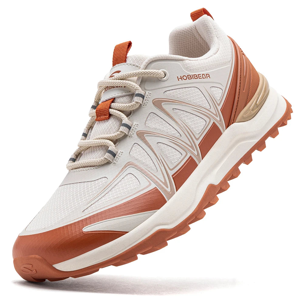 HOBIBEAR Unisex Wide Width Hiking Sneakers Outdoor Trail Running Shoes Artificial Leather Non Slip Lace-Up Walking Sneaker
