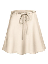 Satin Mini Skirt – Women's Elegant A-Line