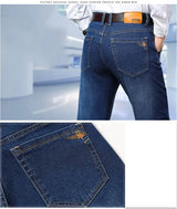 Men's Classic Straight-Leg Denim Jeans | Blue & Black