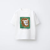 Solid Color Printed T-shirt For Kids Clothing Summer Short-sleeved Tops Fashion Simple Comfort Baby Girl And Boy Tshirts 1-7 Age