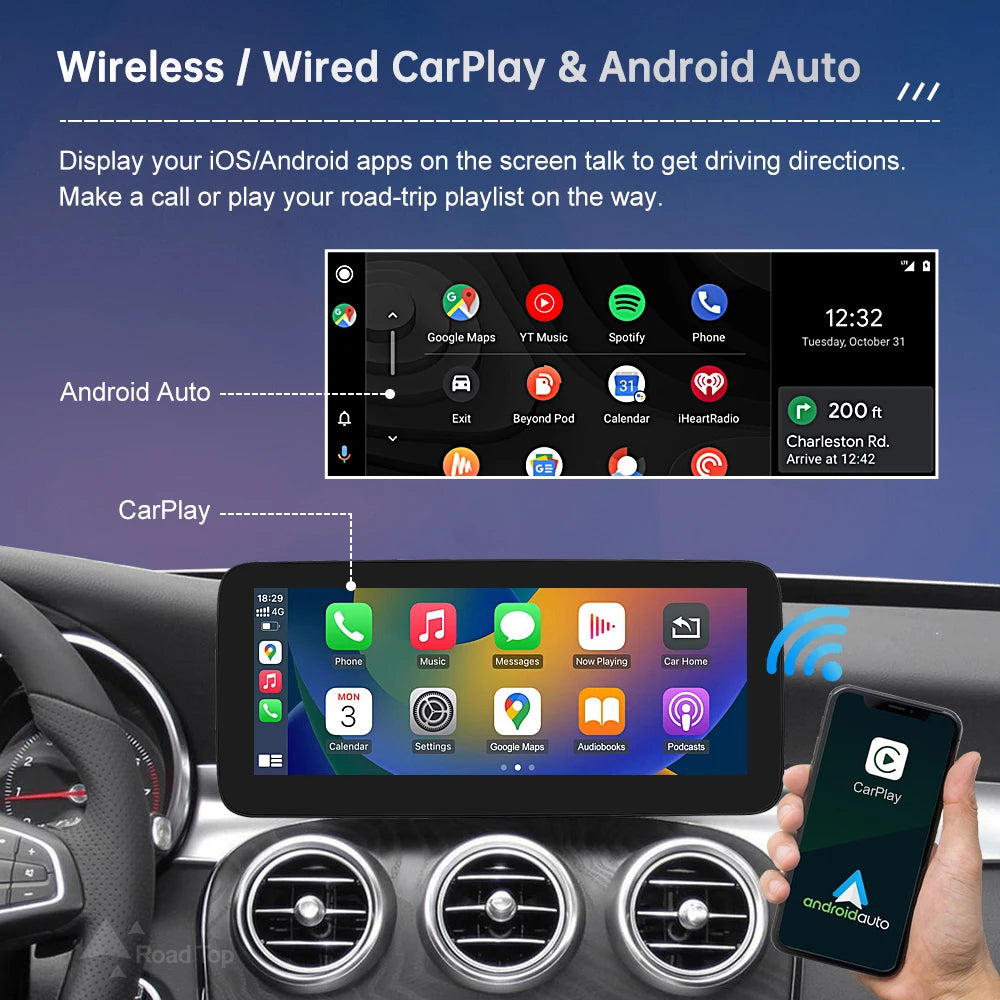 Mercedes Benz W205 GLC CarPlay & Android Auto Screen