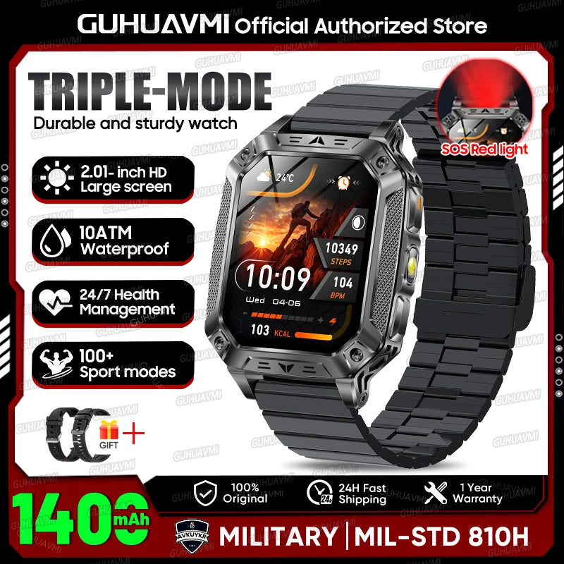2026 Military-Grade Outdoor Sports Smartwatch 1400mAh