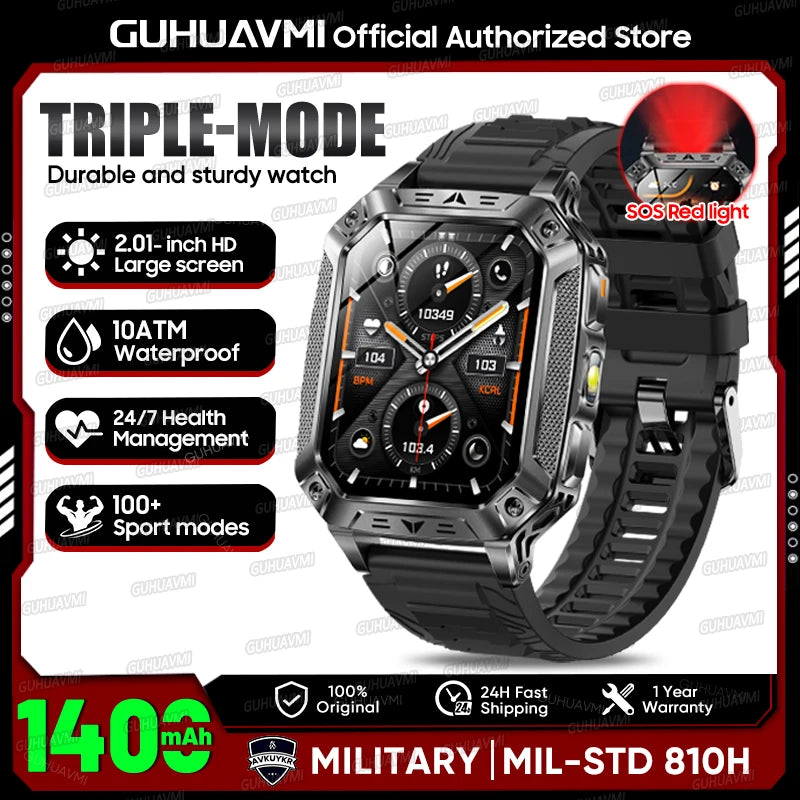 2026 Military-Grade Outdoor Sports Smartwatch 1400mAh