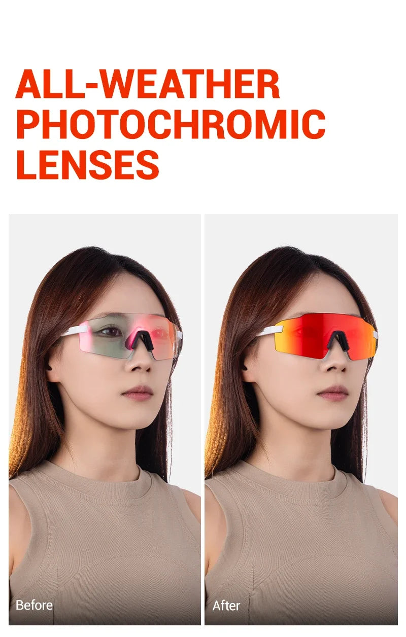 Kapvoe Fashion Sunglasses for Men Photochromic Runnning Glasses Light-Weight Cycling Glasses Bike Women UV400 Hiking Eyewear