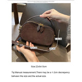 Russian Women's Genuine Suede Cowhide Leather Shoulder Bag Soft Cow Versatile Ladies Crossbody Bag Trendy Luxury Female Designer