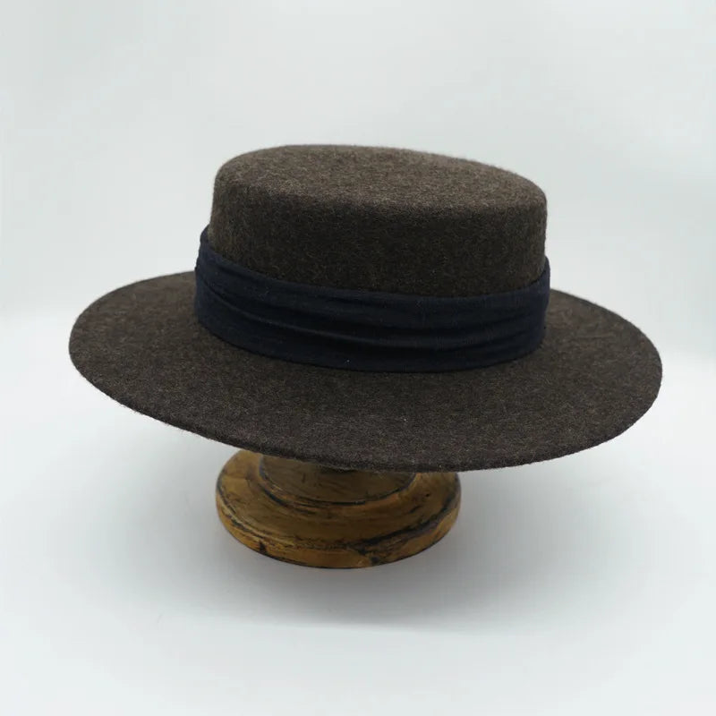 Wool Felt Fedora & Boater Hat – Wide Brim, Unisex