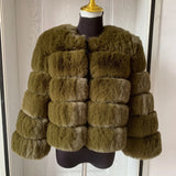 Elegant Winter Faux Fox Fur Crop Jacket