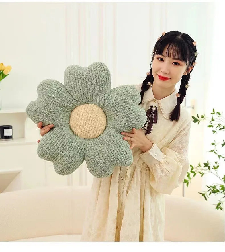 Five-Petal Flower Throw Cushion | Macaron Colors