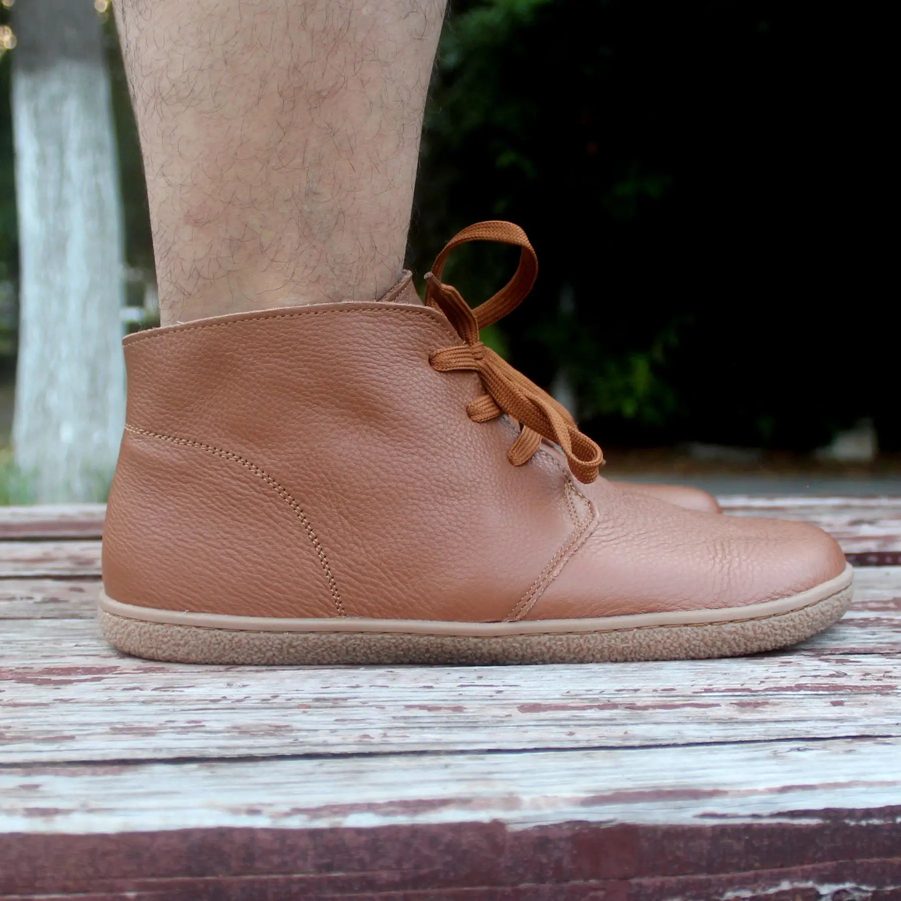 Barefoot Leather Boots with Wool Lining