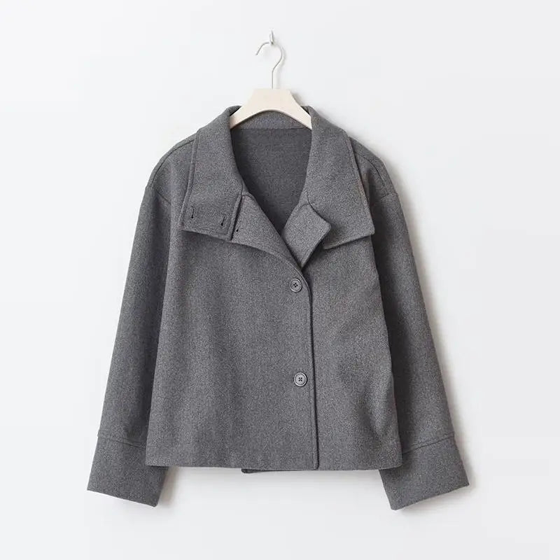 Urban Stand-Collar Woolen Coat