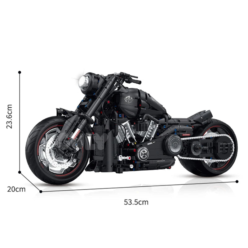 2000+pcs Super Racing Dark Motorcycle Technical Blocks Motorbike Model MOC Bricks Sets Gifts for Boys Adult Kids DIY Toys 1:5