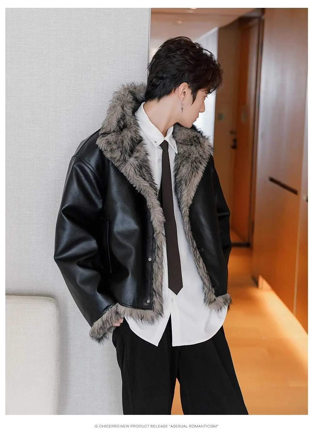 Men's Hooded Faux Fur Winter Jacket